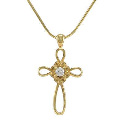 Delicate Cross Cremation Pendant